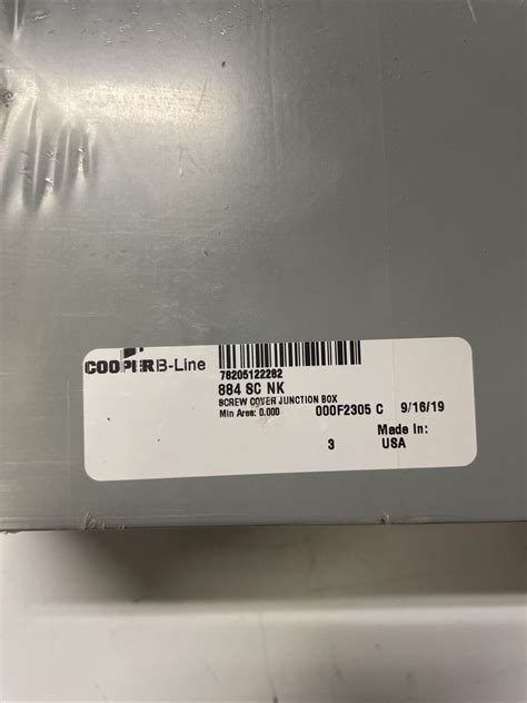 cooper b line screw cover junction box|884 SC NK .